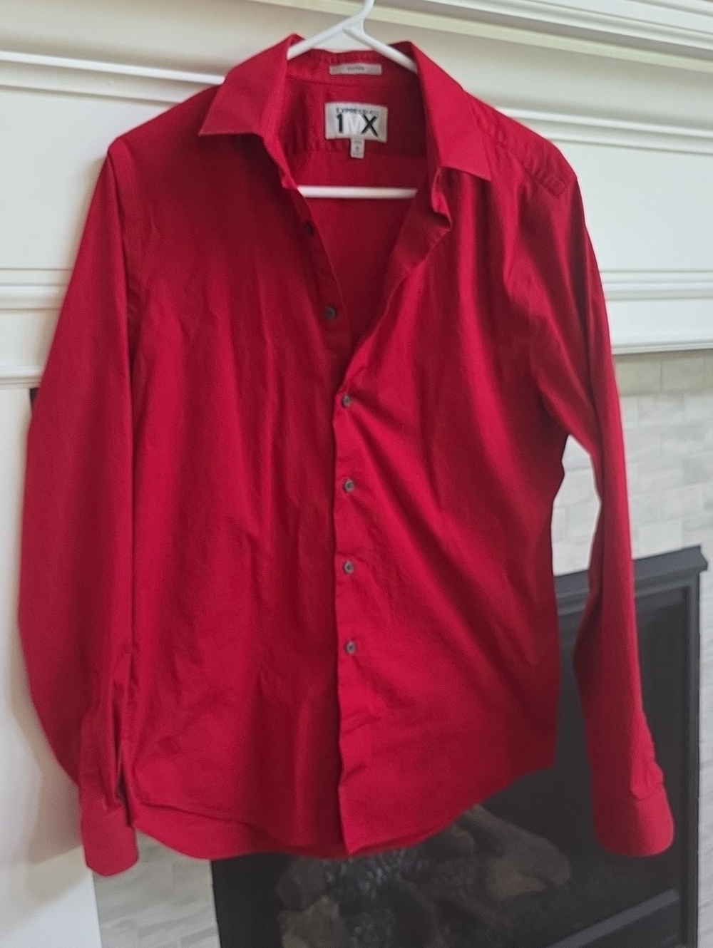 Men’s Dress Shirt - Bold Red Long-Sleeve Button Up